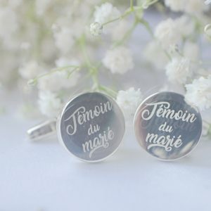 Bouton de manchette témoin mariage